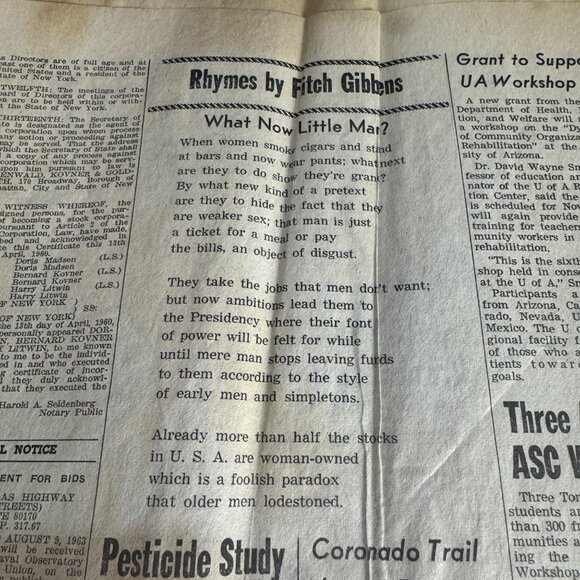 Vintage 1963 Tombstone Epitaph Newspaper July 18 Edition - Picture 4 of 4